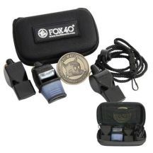 Schiedsrichter Set FOX 3er Pack Pfeife + etui in schwarz