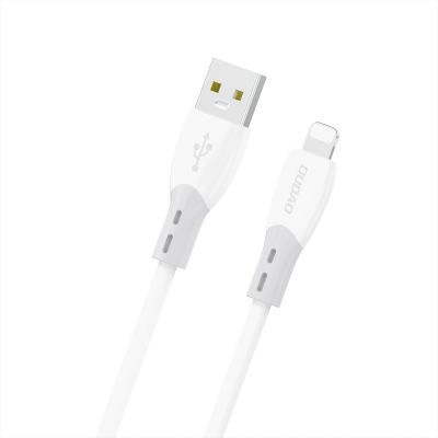 Dudao L25SL 30W USB-A - Lightning Kabel mit weichem Silikongeflecht 1m - Weiß