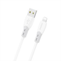 Dudao L25SL 30W USB-A - Lightning Kabel mit weichem Silikongeflecht 1m - Weiß