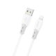 Dudao L25SL 30W USB-A - Lightning Kabel mit weichem Silikongeflecht 1m - Weiß
