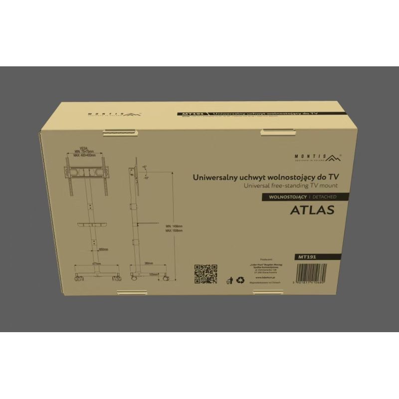 7. MONTIS Mobile TV-Halterung 23"-60" MT191 ATLAS / Schwarz / VESA 400x400