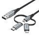 4. Vention USB-A 3-in-1 Micro-B USB-C Lightning-Kabel 1 m Grau