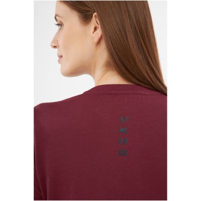 VIKING Salen Lady Merino Damen-T-Shirt, bordeauxrot, XL
