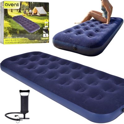 4. Beflockte Matratze für 1 Person 191x73x22cm mit Pumpe 2in1 24040