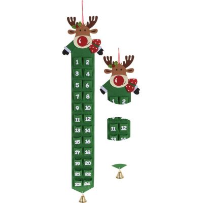 Filz-Adventskalender Grünes Rentier