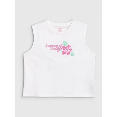 5. Ärmelloses Mädchen-T-Shirt mit Aufdruck 4F 4FJRSS26TSLEF328-11S