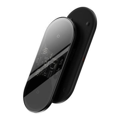 5. Baseus Digital LED Display Dual Wireless Ladegerät mit Digitalanzeige 20W schwarz (WXSX010101)
