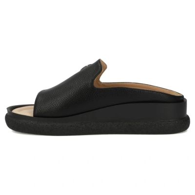 2. Schwarze Keilsandalen aus Leder für Damen, Filippo DK7758