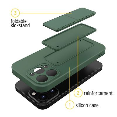 4. Wozinsky Kickstand Case Silikonhülle mit Ständer für Samsung Galaxy A73 schwarz