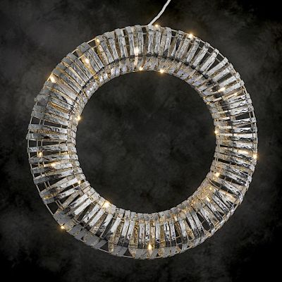 4. Dekorativer Kranzreifen, 30 LEDs, 40 cm, silber
