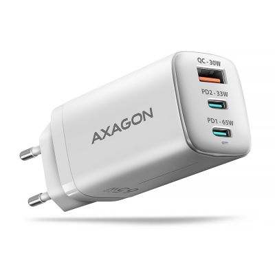 Axagon ACU-DPQ65W Universelles Ladegerät für Mobilgeräte, Weiß, AC-Schnellladefunktion, intern