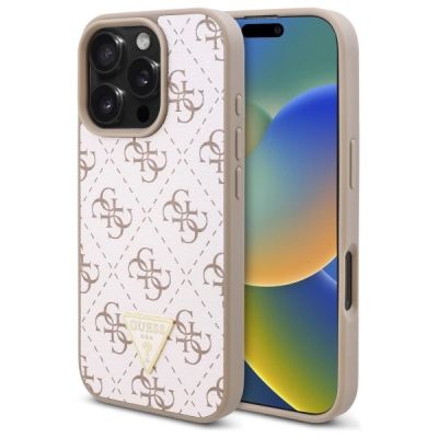 Guess New 4G Triangle Case für iPhone 16 Pro – Weiß