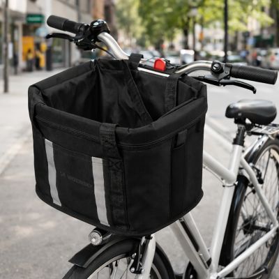 7. Wozinsky Großer Fahrradkorb aus Stoff – Schwarz