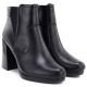 4. Damen-Ankle-Boots mit Blockabsatz und Plateau, gefüttert, schwarz, M.Daszyński AF125B-1
