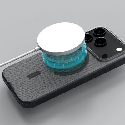 14. Nillkin Super Frosted Shield Pro MagSafe-kompatible Hülle für iPhone 17 Pro – Transparent Schwarz