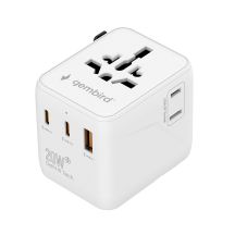 GEMBIRD Universal-Reiseadapter 20W, Weiß