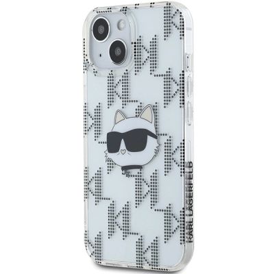 2. Karl Lagerfeld IML Choupette Head & Monogram Hülle für iPhone 15 / 14 / 13 – transparent