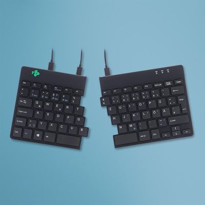 R-Go Tools Ergonomische R-Go Split Break v2 Tastatur mit Break-Software, QWERTZ_DE, kabelgebunden, Schwarz