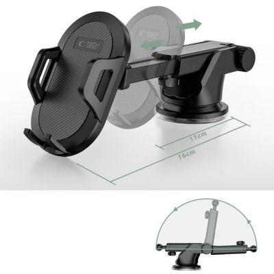 6. Tech-Protect V1 Autotelefonhalter für Windschutzscheibe/Cockpit – Schwarz
