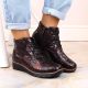 10. Isolierte Keilstiefeletten aus Leder Filippo W PAW376B burgunderrot