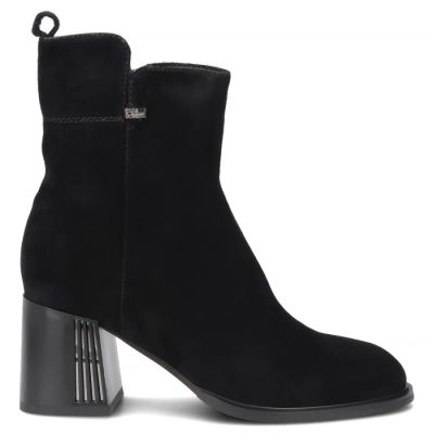 2. Schwarze Damen-Lederstiefeletten mit Absatz Filippo DBT8191