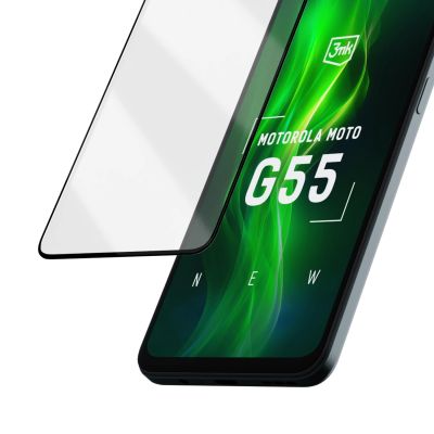 3. 3mk HardGlass Max Lite Schwarz gehärtetes Glas für Motorola Moto G55 5G