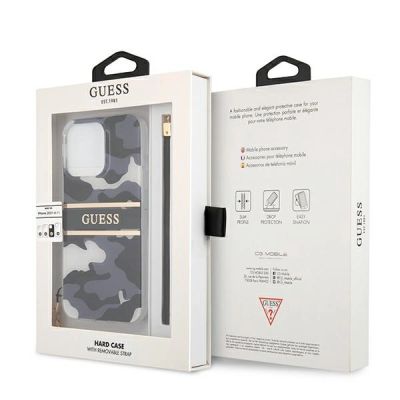 9. Guess GUHCP13LKCABBK iPhone 13 Pro / 13 6,1" schwarz/schwarze Hardcase Camo Strap Collection