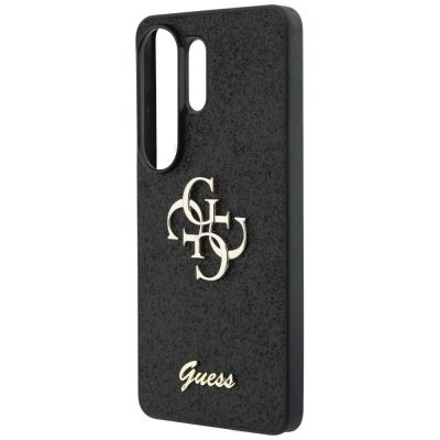 6. Guess Fixed Glitter Big 4G Metal Logo Hülle für Samsung Galaxy S26 Ultra - Schwarz
