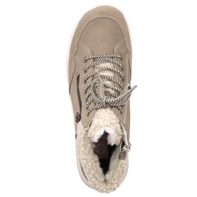 16. Beige Damen-Lederboots, wasserdicht – Rieker L7701-24