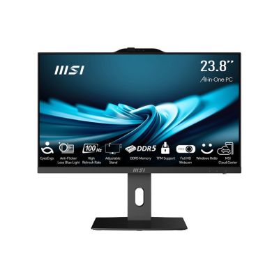 MSI AIO PRO AP242P 14M-649XEU i5-14400 23,8" IPS LED FHD Non-Touch Anti-Glare 16GB SSD512GB M.2 AX211 WiFi 6E NoOS Schwarz
