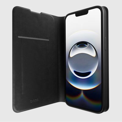 2. SBS Wallet Smooth Case für iPhone 16e / 17e mit Klappdeckel – Schwarz