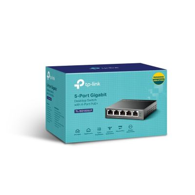 7. TP-Link TL-SG1005LP Netzwerkkarte, unmanaged Gigabit Ethernet (10/100/1000) mit PoE-Unterstützung, Schwarz