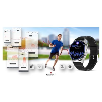 8. GIEWONT Vertex SmartCall GW450-5 Smartwatch in Silber/Carbonleder