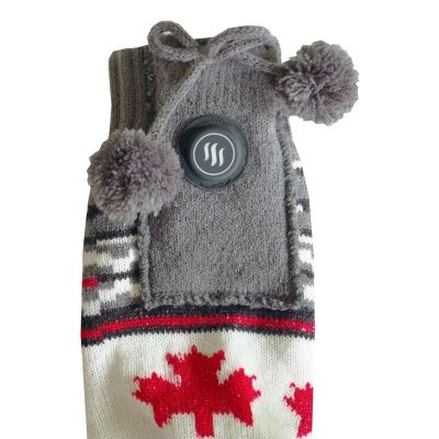 18. Beheizbare Hausschuhe von GLOVII mit Socken, Größen 36–43, norwegisches Muster, inklusive Batterien und Ladekabel, GQ4M