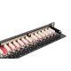 2. Hochdichtes Patchpanel 19 Zoll, 24x RJ45, LSA-Level, Cat. 6A, geschirmt, 0,5 HE, schwarz, Kabelführung
