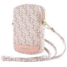 Guess Zip GCube Bottom Stripe Handytasche – Rosa