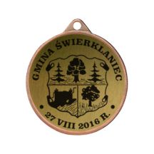Metallmedaille mit Gravur auf Laminat