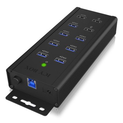 6. ICY BOX IB-HUB1703-QC3 USB 3.2 Gen 1 (3.1 Gen 1) Typ-B 5000 Mbit/s Schwarz