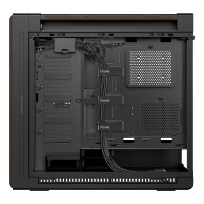 39. ASUS ProArt PA602 Wood Edition Modern Black – Midi-Tower mit Metallfront, Schwarz, Holz