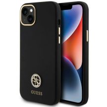 Guess Silicone Logo Strass 4G Case für iPhone 15 Plus / 14 Plus 6.7" - Schwarz