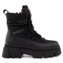 Lee Cooper Damen-Winterstiefel, schwarz, gefüttert, Stiefeletten mit Reißverschluss