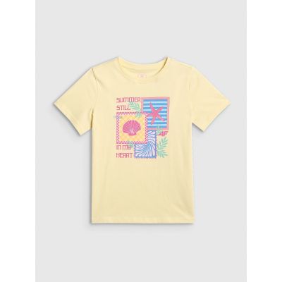 6. Mädchen-T-Shirt mit Aufdruck, regulär, Größe 4F 4FJRSS26TTSHF4418-73S