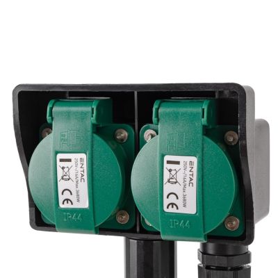 3. Entac ESE1.5G2-5-IP44S 5m Splitter 2 x Netzwerkdose für den Außenbereich Schwarz, Grün