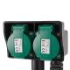 3. Entac ESE1.5G2-5-IP44S 5m Splitter 2 x Netzwerkdose für den Außenbereich Schwarz, Grün