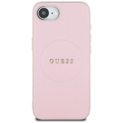 3. Guess Grained Ring MagSafe iPhone 16e Hülle - Rosa