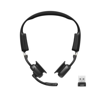 Shokz OpenMeet Mikrofon-ANC USB-C kabelloser Knochenleitungskopfhörer + USB-A-Adapter schwarz