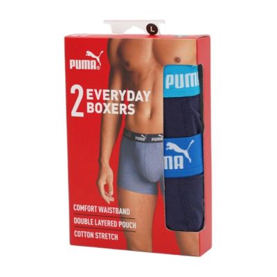 3. Puma Herren-Boxershorts, 2er-Pack, marineblau, bequeme Baumwolle