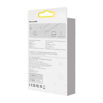 6. Baseus Lite Series externe Netzwerkkarte USB Typ C - RJ-45 1Gbps (1000Mbps) schwarz (WKQX000301)