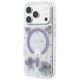 2. Guess Resin Flowers Glitter MagSafe Hülle für iPhone 18 Pro Max / 17 Pro Max - Lila
