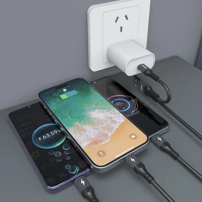 3. Dudao L3W USB-A/USB-C auf Lightning/USB-C/MicroUSB 66W Kabel - Schwarz